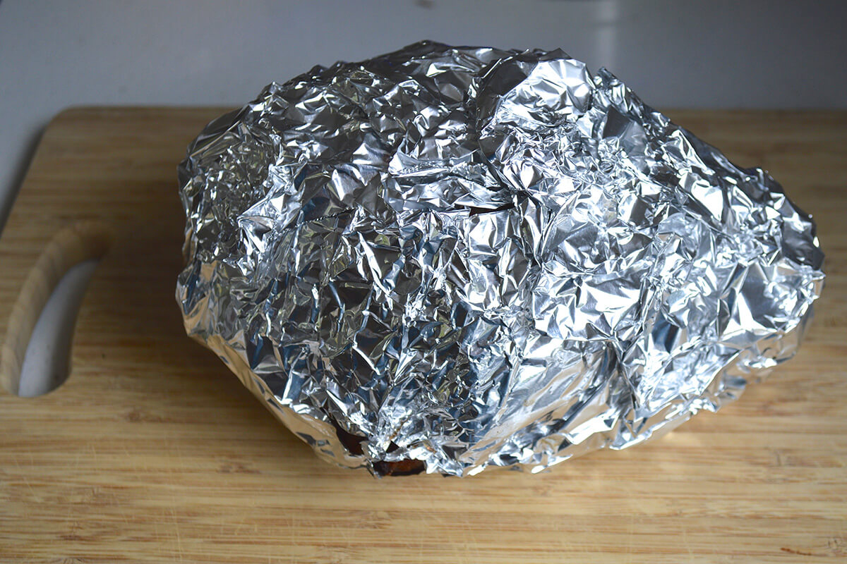 Lamb wrapped in foil