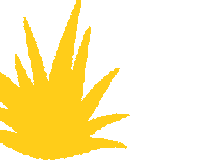 A cartoon yellow straw like bush with textured edges