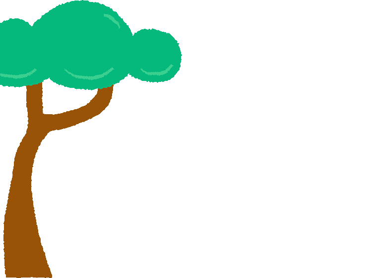 A cartoon tree with textured edges