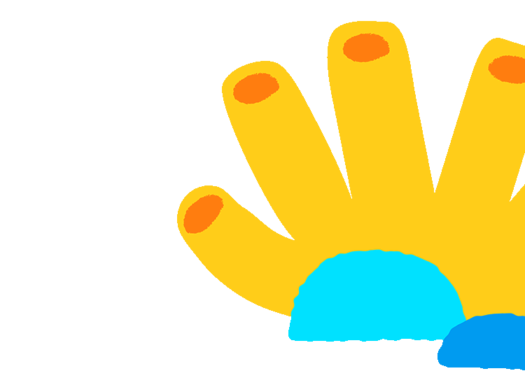 Cartoon illustrated yellow and blue coral