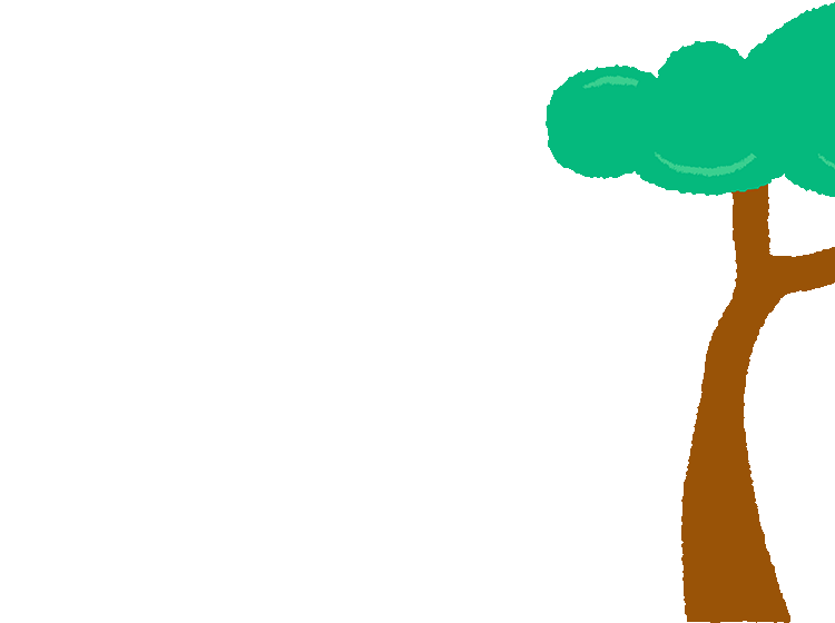 A cartoon tree with textured edges