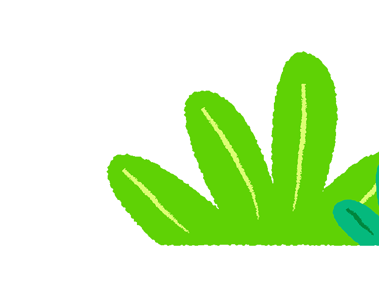 Cartoon, illustrated green bushes with texture